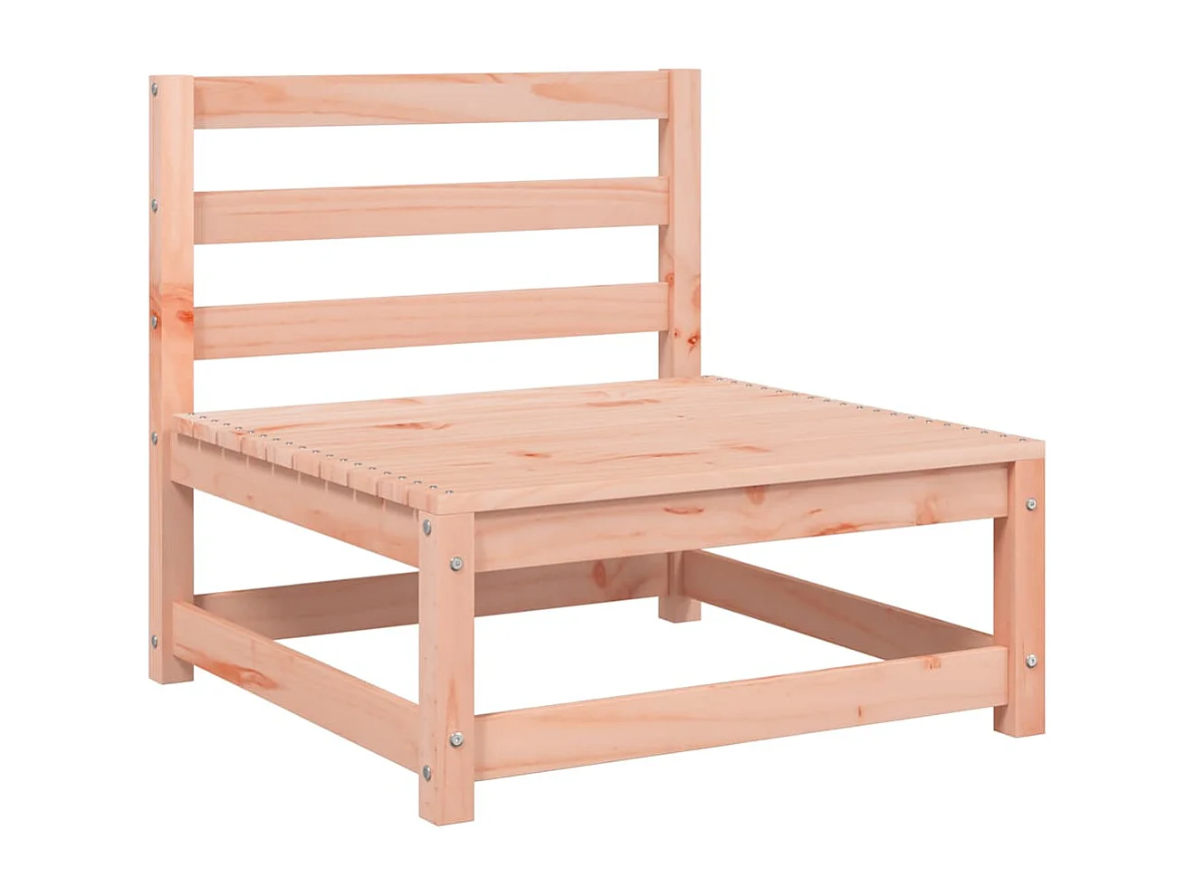 Sofá jardín sin reposabrazos con cojines madera maciza Douglas