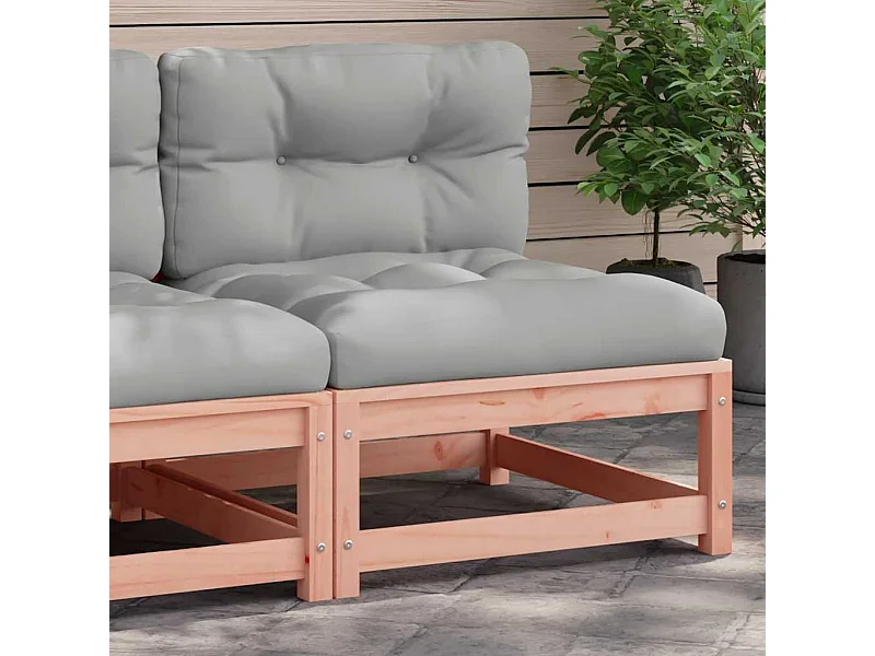 Gartensofa ohne Armlehnen mit Kissen Massivholz Douglasie