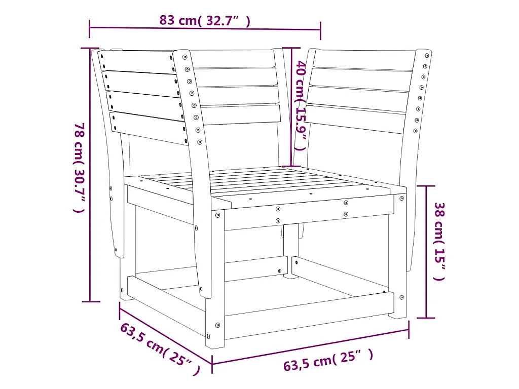 Chaise de jardin bois massif douglas