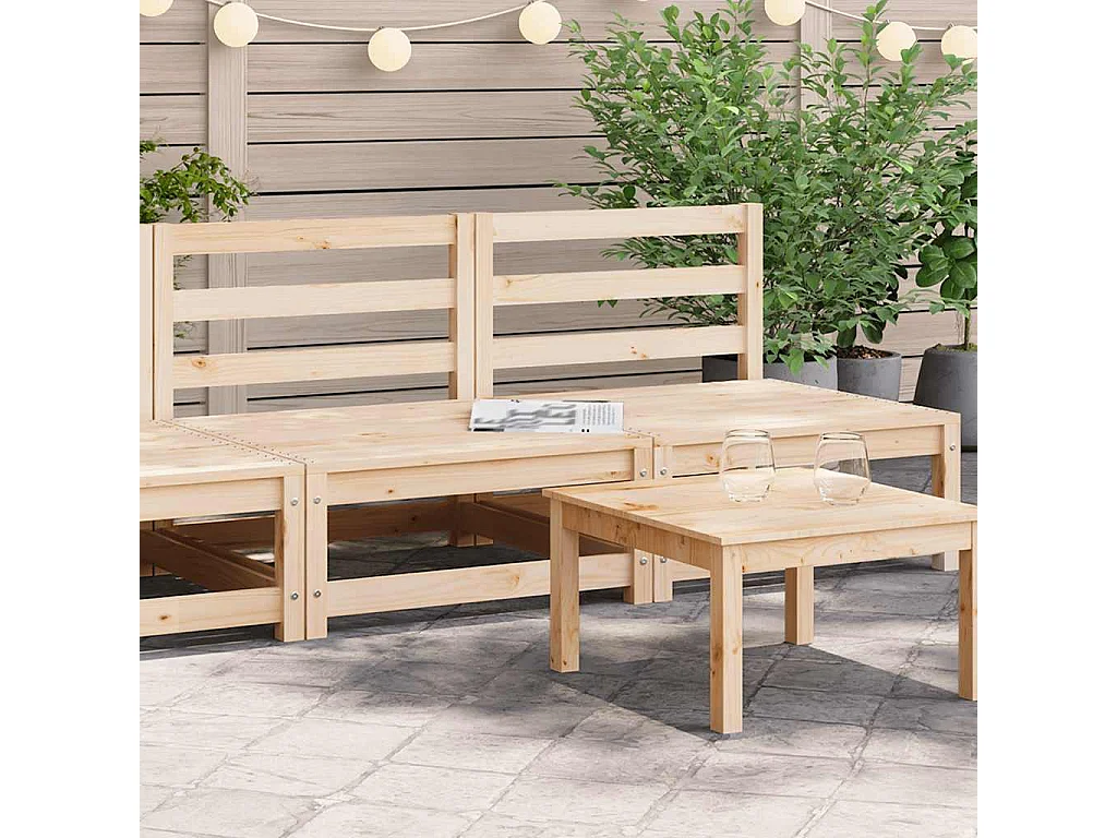 Sofás de jardín sin reposabrazos 2 uds madera pino 70x70x67 cm