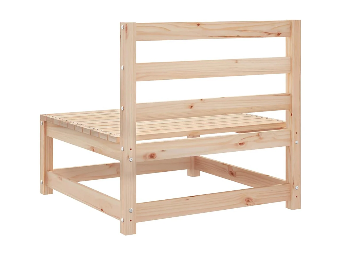 Sofás de jardín sin reposabrazos 2 uds madera pino 70x70x67 cm