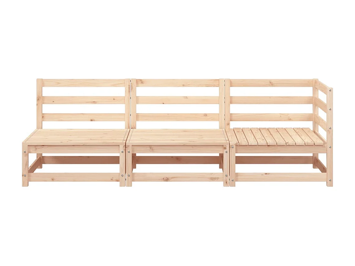Gartensofa 3-Sitzer Massivholz Kiefer