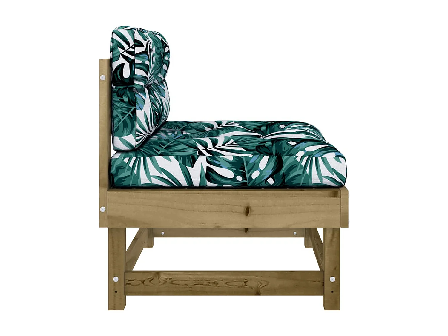 Canapé central avec coussins bois de pin imprégné