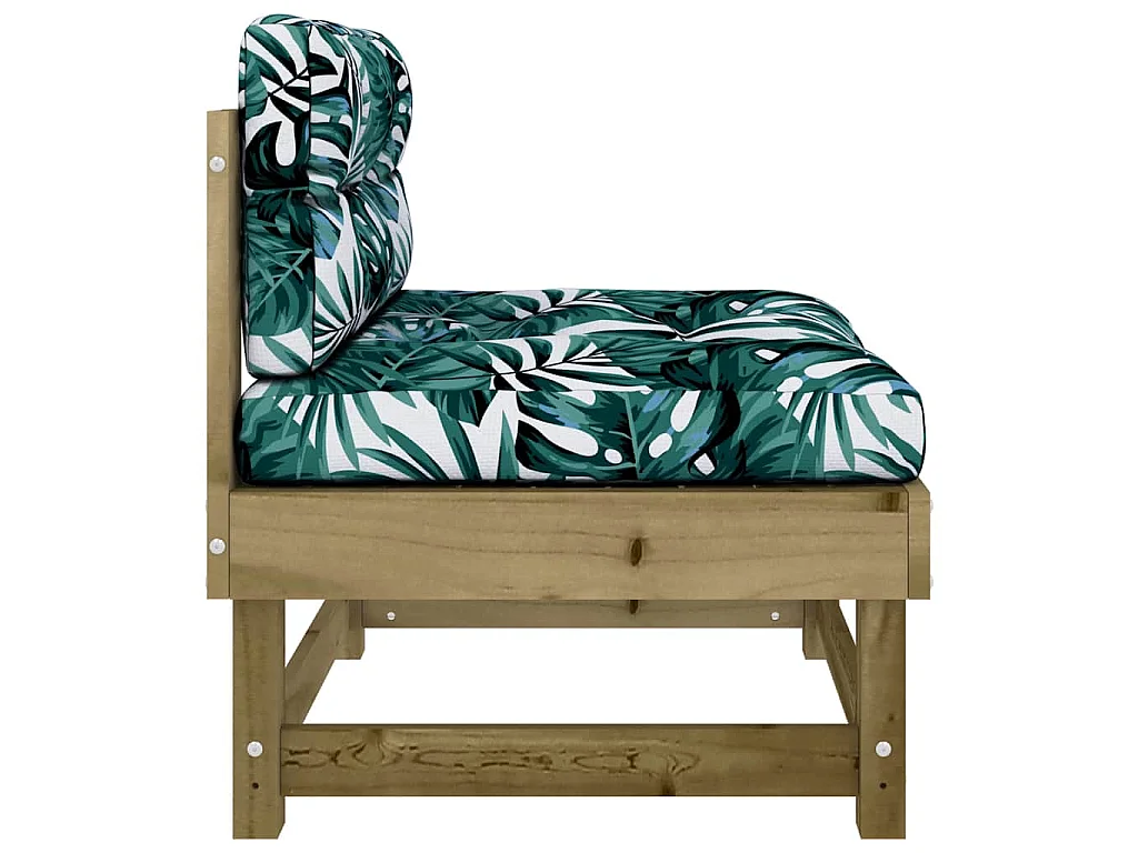 Mittelsofa mit Kissen Kiefernholz Imprägniert