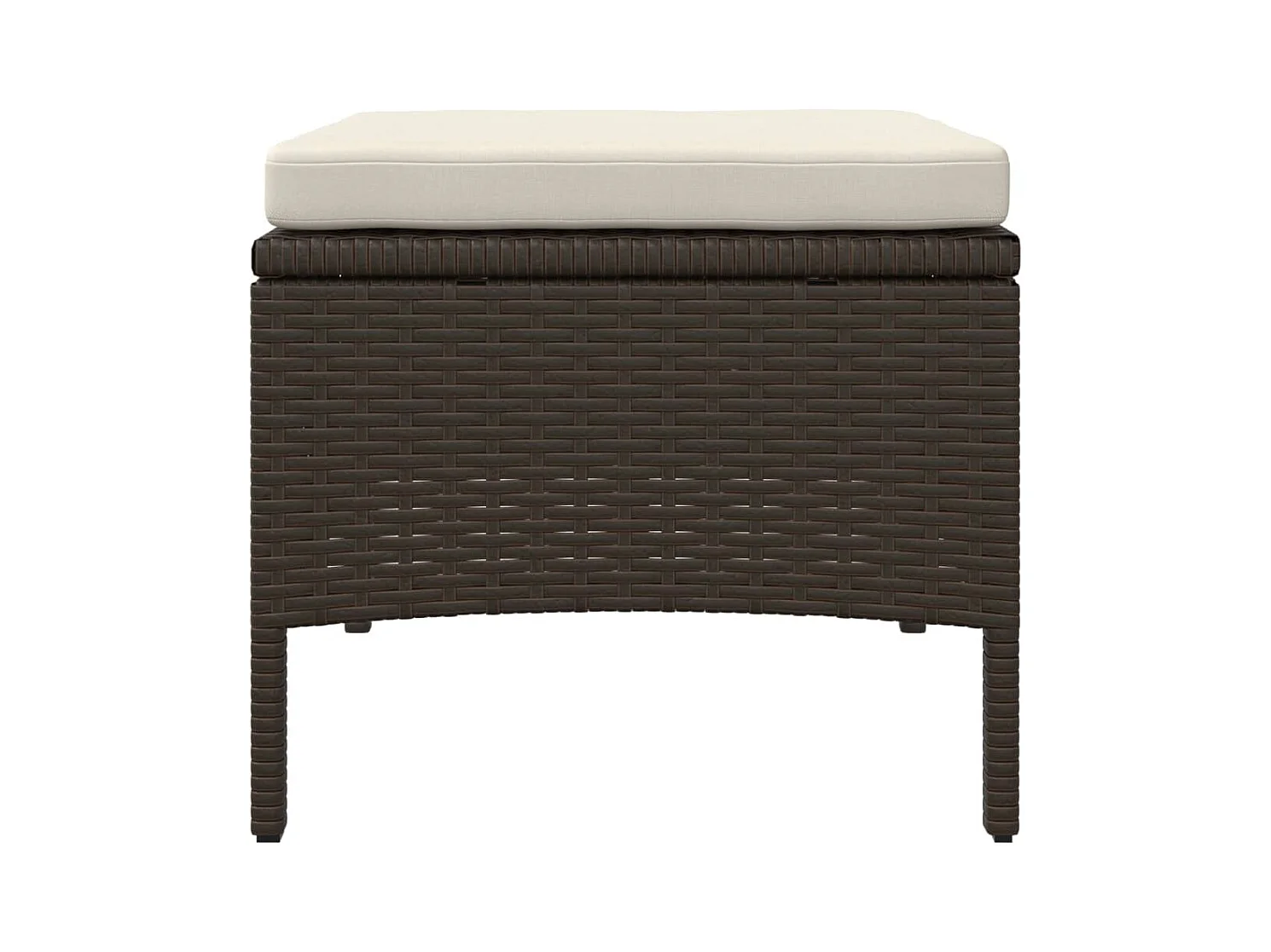 Tuinbank 2-zits met tafel en voetenbanken poly rattan bruin