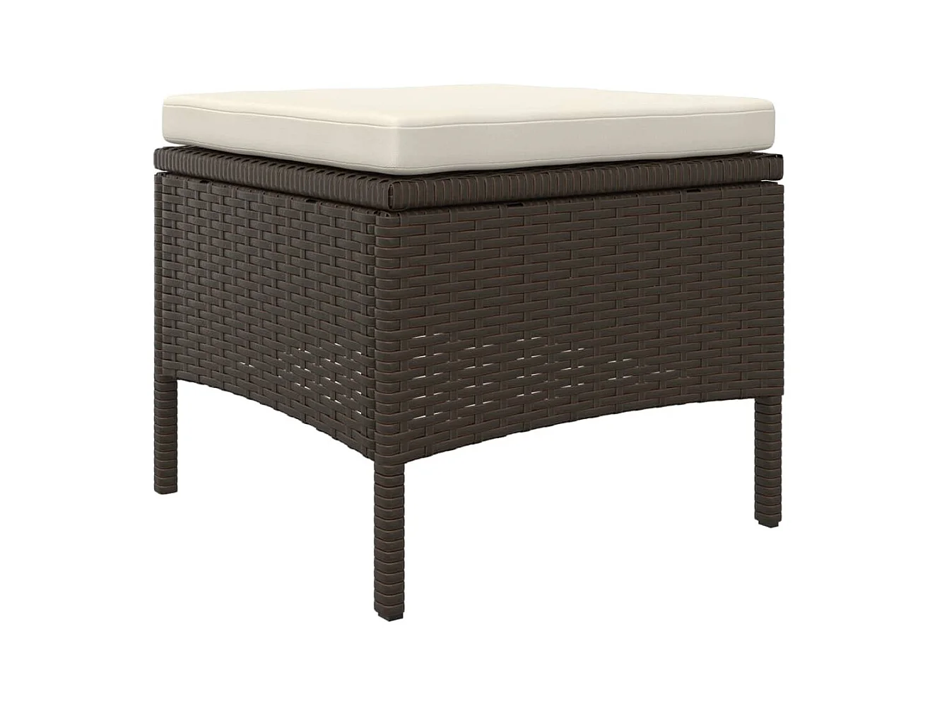 Tuinbank 2-zits met tafel en voetenbanken poly rattan bruin