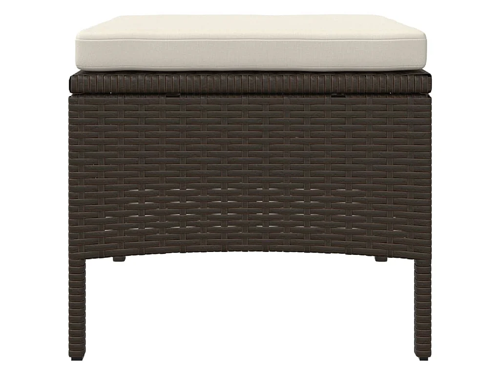 Divano Giardino 2Posti con Tavolo e Sgabelli Marrone Polyrattan