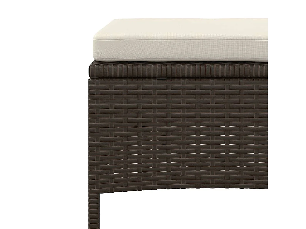 Divano Giardino 2Posti con Tavolo e Sgabelli Marrone Polyrattan