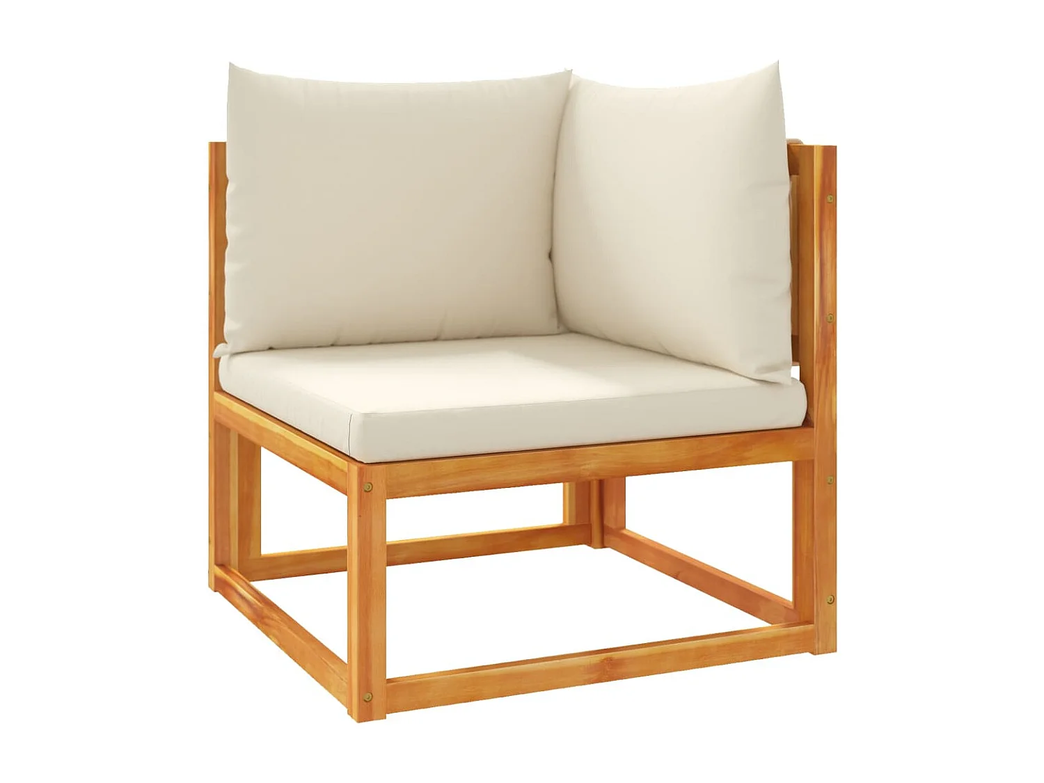 Canapé d'angle de jardin avec coussins en bois d'acacia et corde