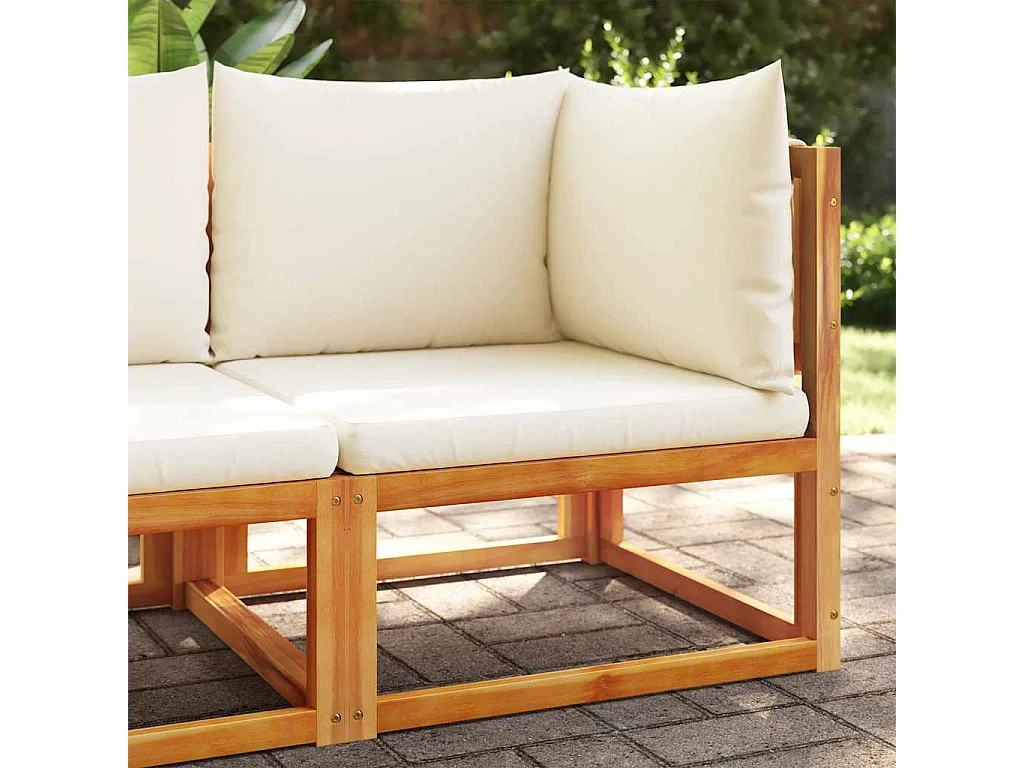 Gartensofa-Ecke mit Kissen Holz Akazie & Seil