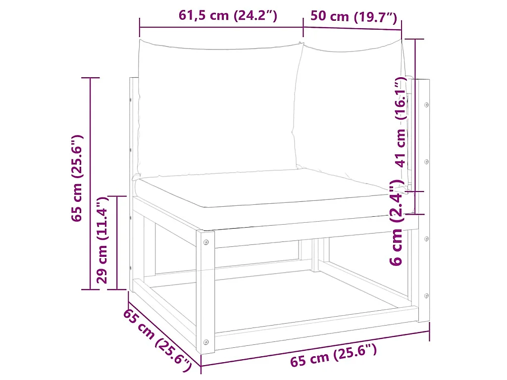Gartensofa-Ecke mit Kissen Holz Akazie & Seil