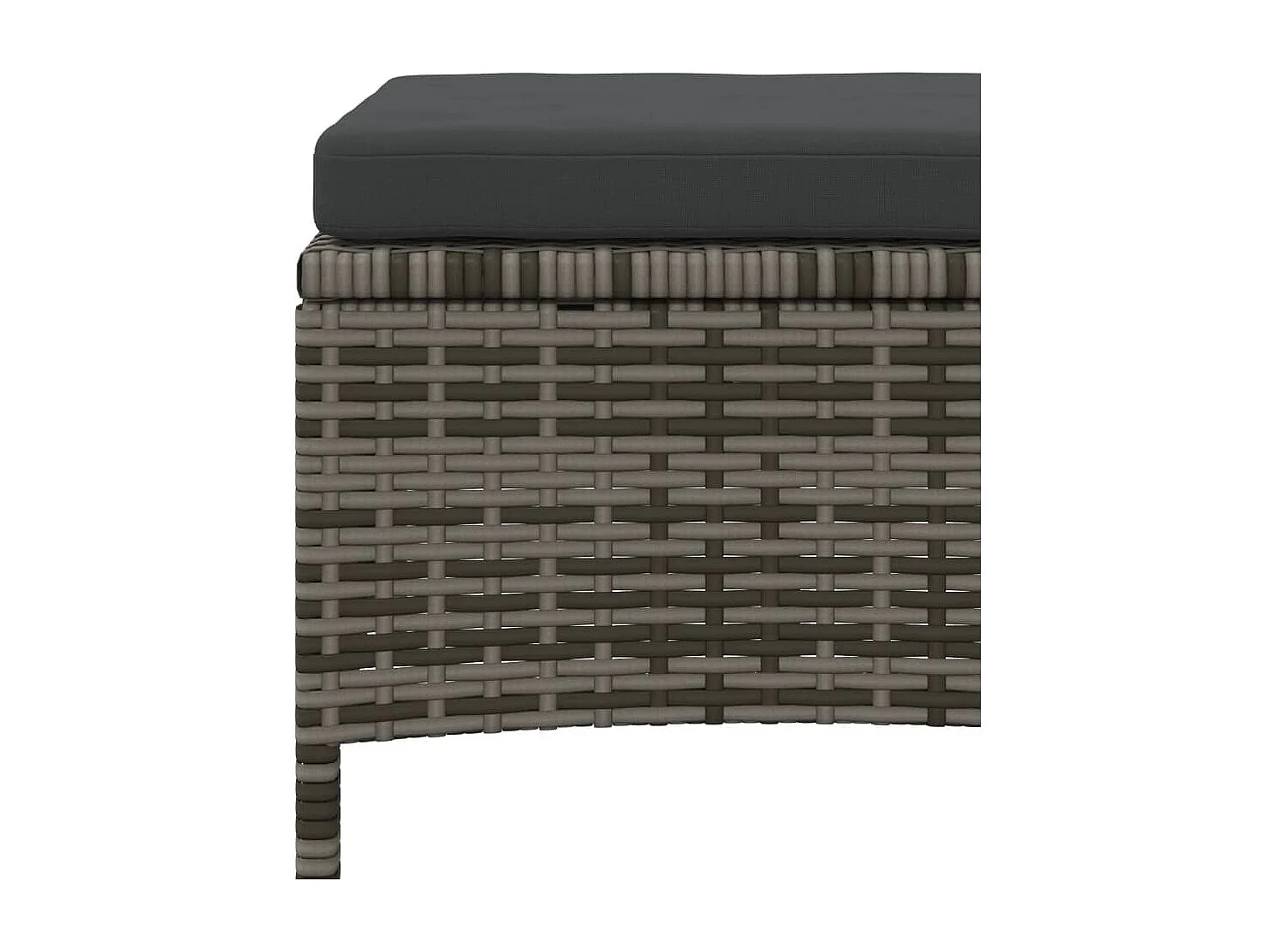 Tuinbank 2-zits met tafel en voetenbanken poly rattan grijs