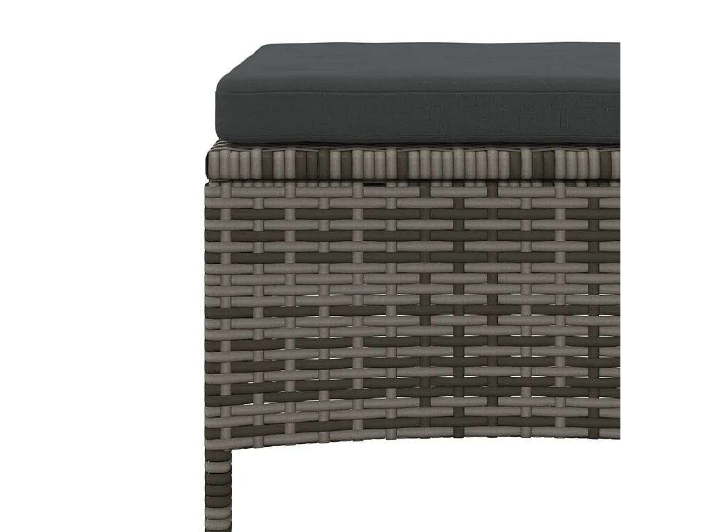 Divano Giardino 2 Posti con Tavolo e Sgabelli Grigio Polyrattan
