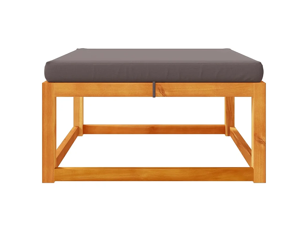 Repose-pied de jardin avec coussins bois massif d'acacia