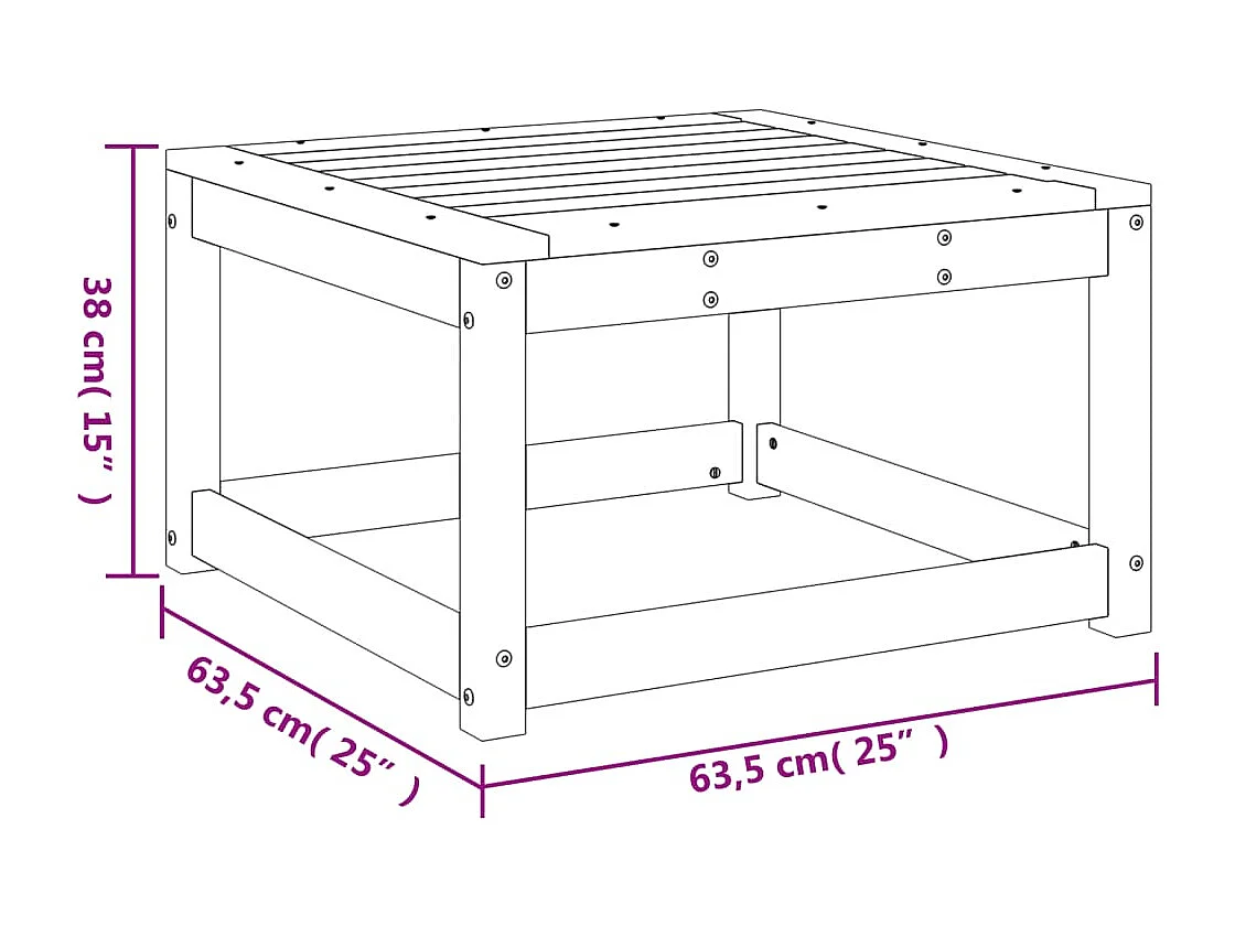 Gartenhocker Wachsbraun Massivholz Kiefer