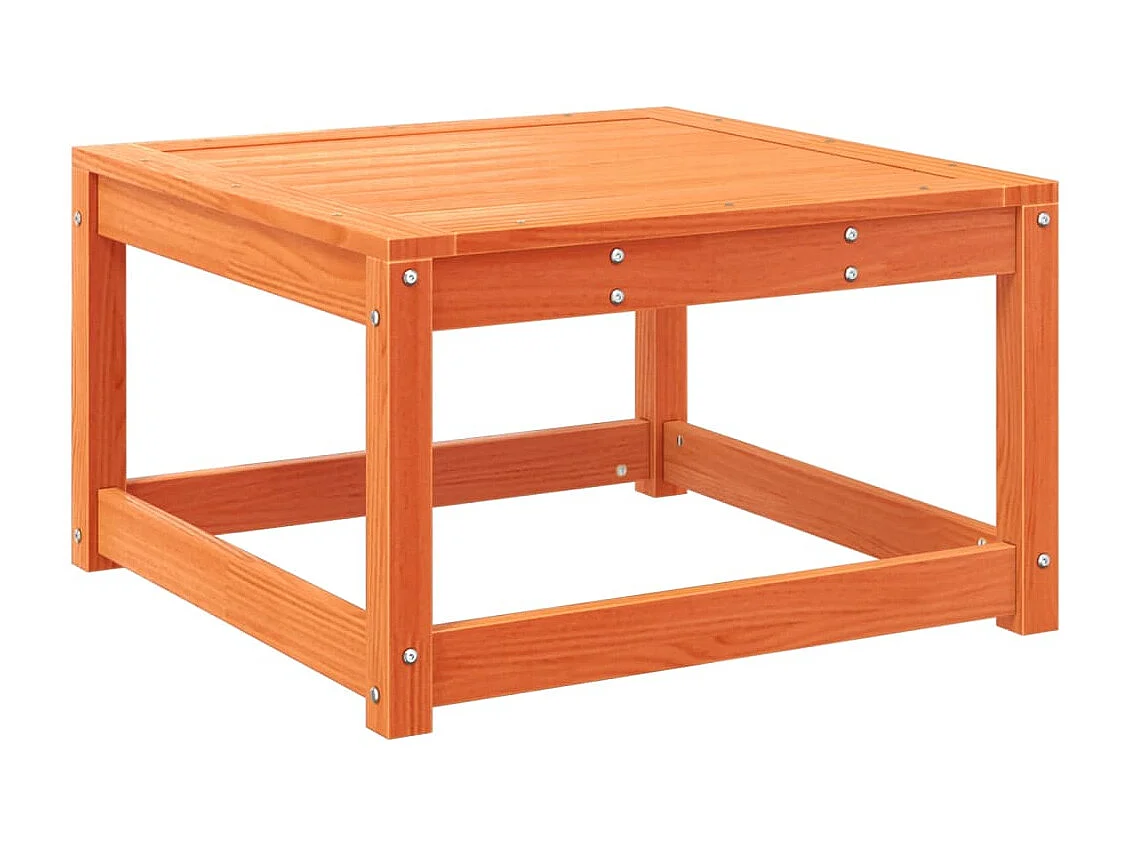 Repose-pied de jardin cire marron bois de pin massif