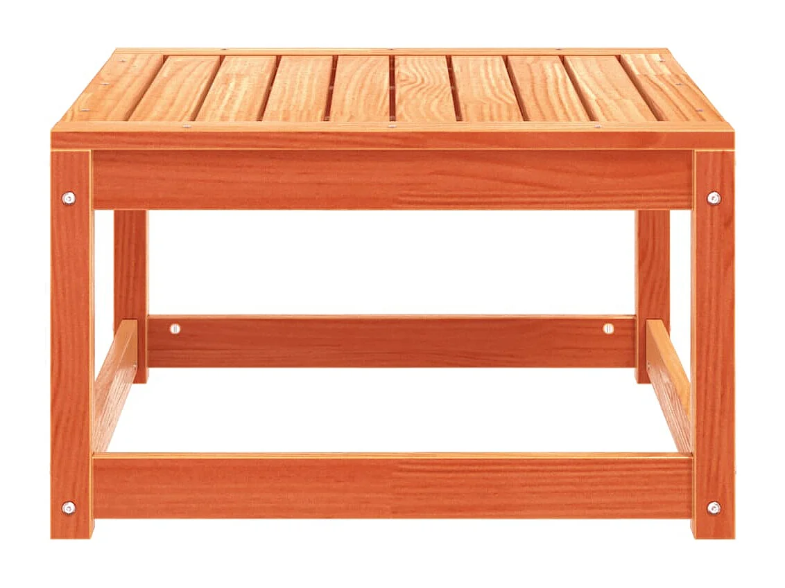 Repose-pied de jardin cire marron bois de pin massif