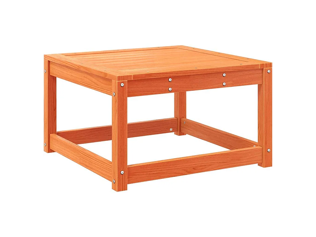 Repose-pied de jardin cire marron bois de pin massif