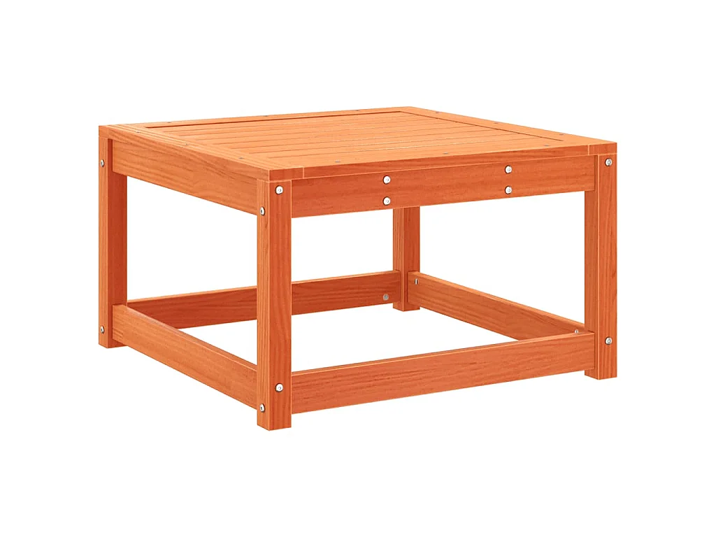 Repose-pied de jardin cire marron bois de pin massif