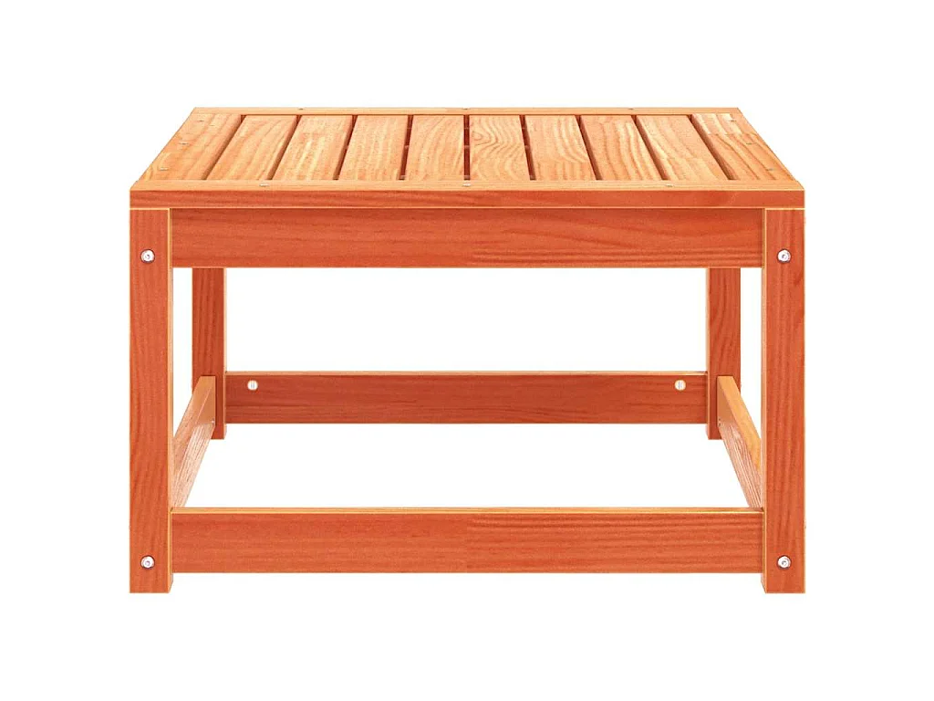 Repose-pied de jardin cire marron bois de pin massif