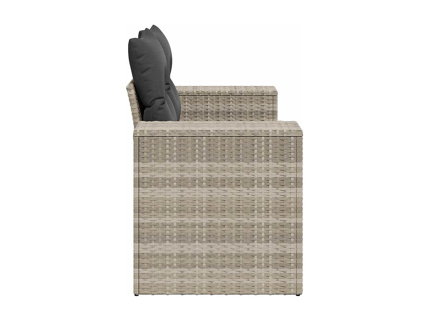 Sofá de jardín con cojines 2 plazas ratán sintético gris claro