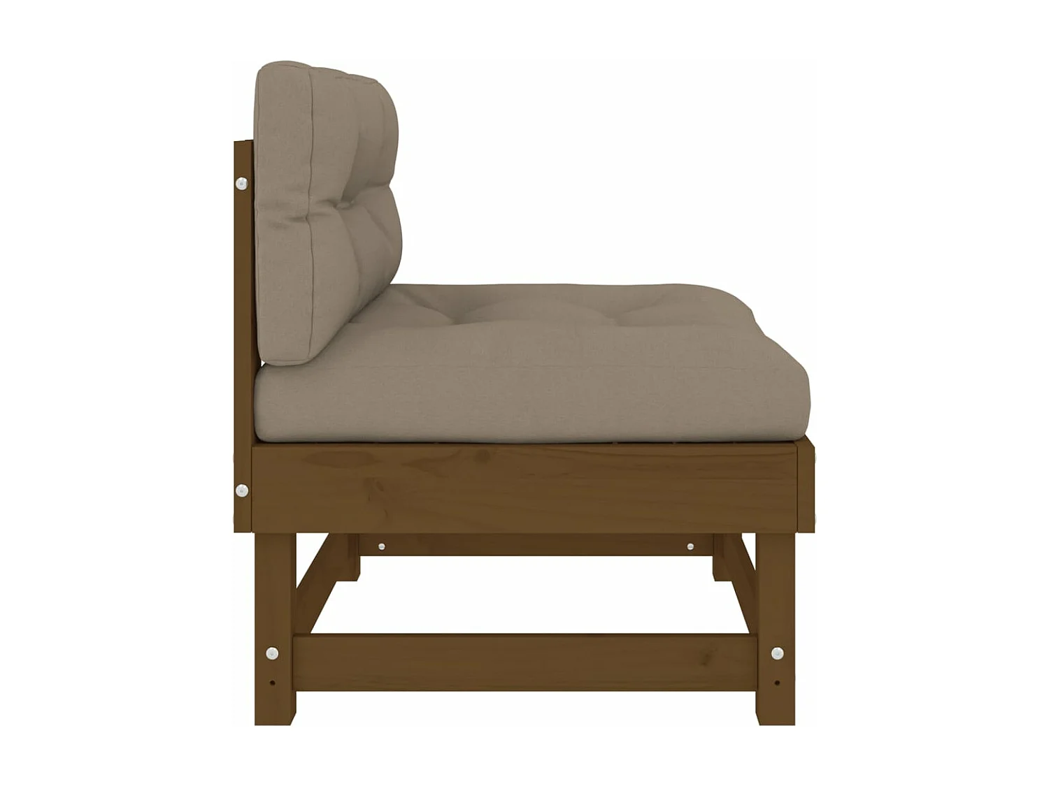 Mittelsofa mit Kissen Honigbraun Massivholz Kiefer