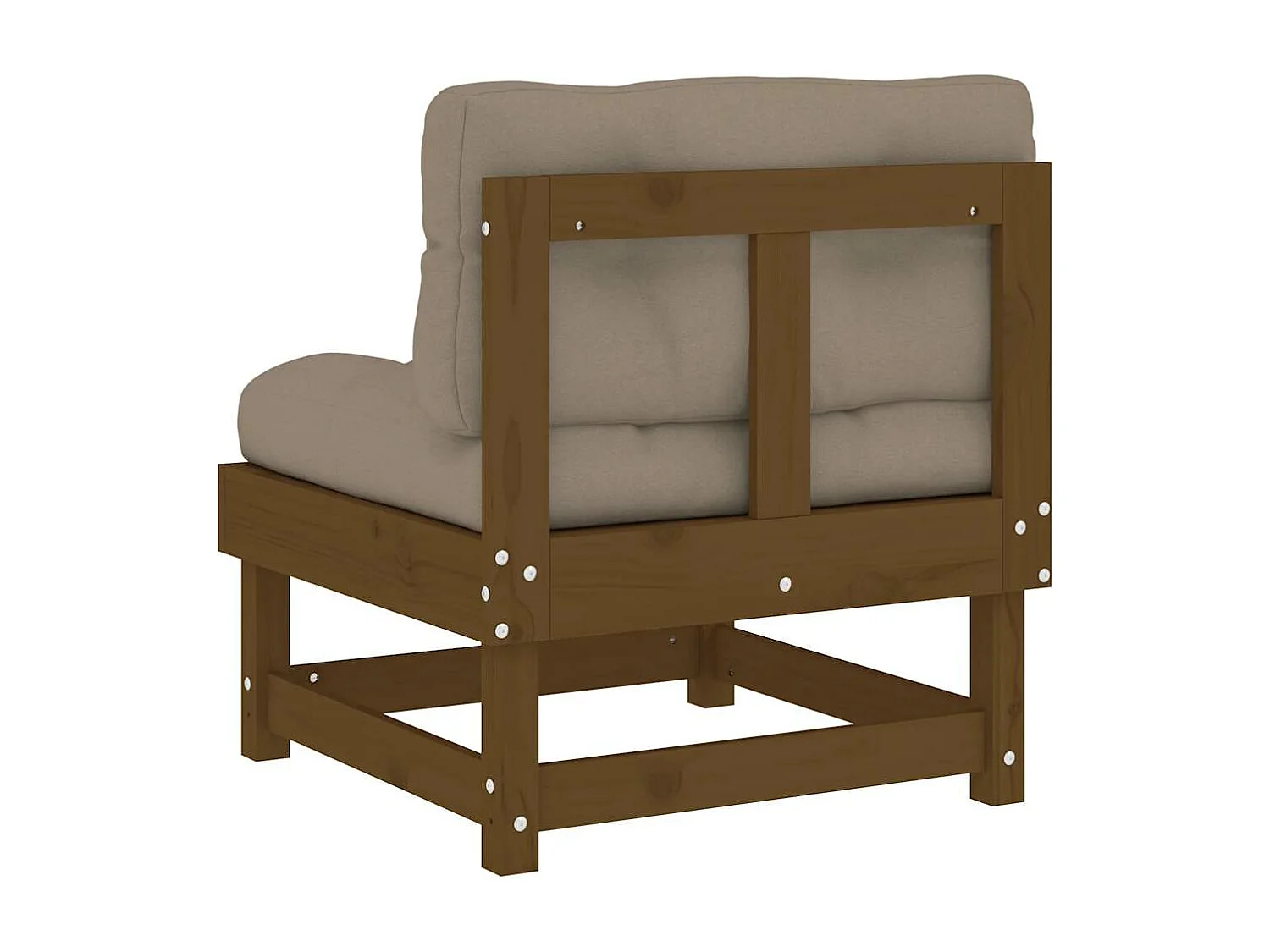 Mittelsofa mit Kissen Honigbraun Massivholz Kiefer