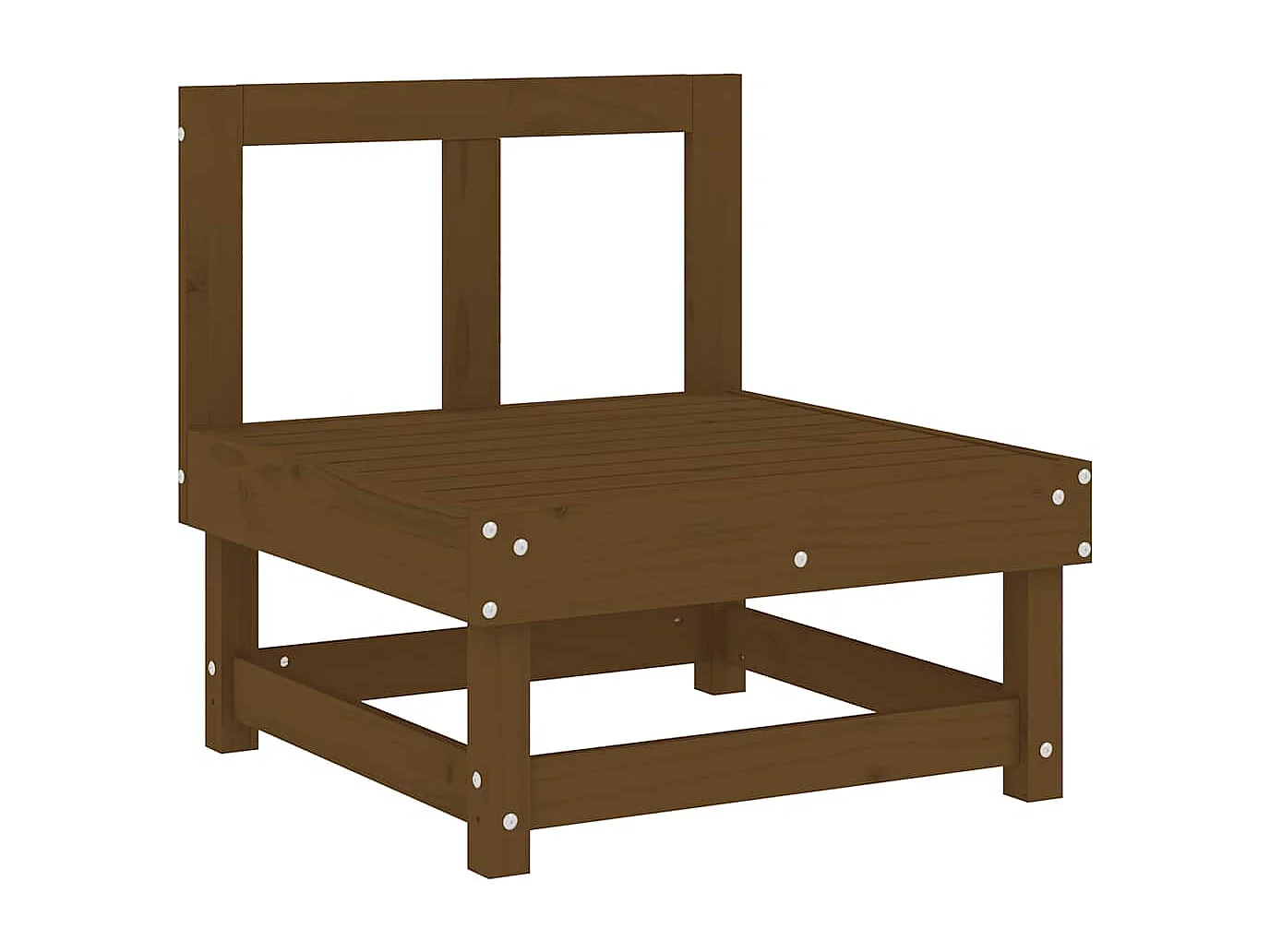 Mittelsofa mit Kissen Honigbraun Massivholz Kiefer