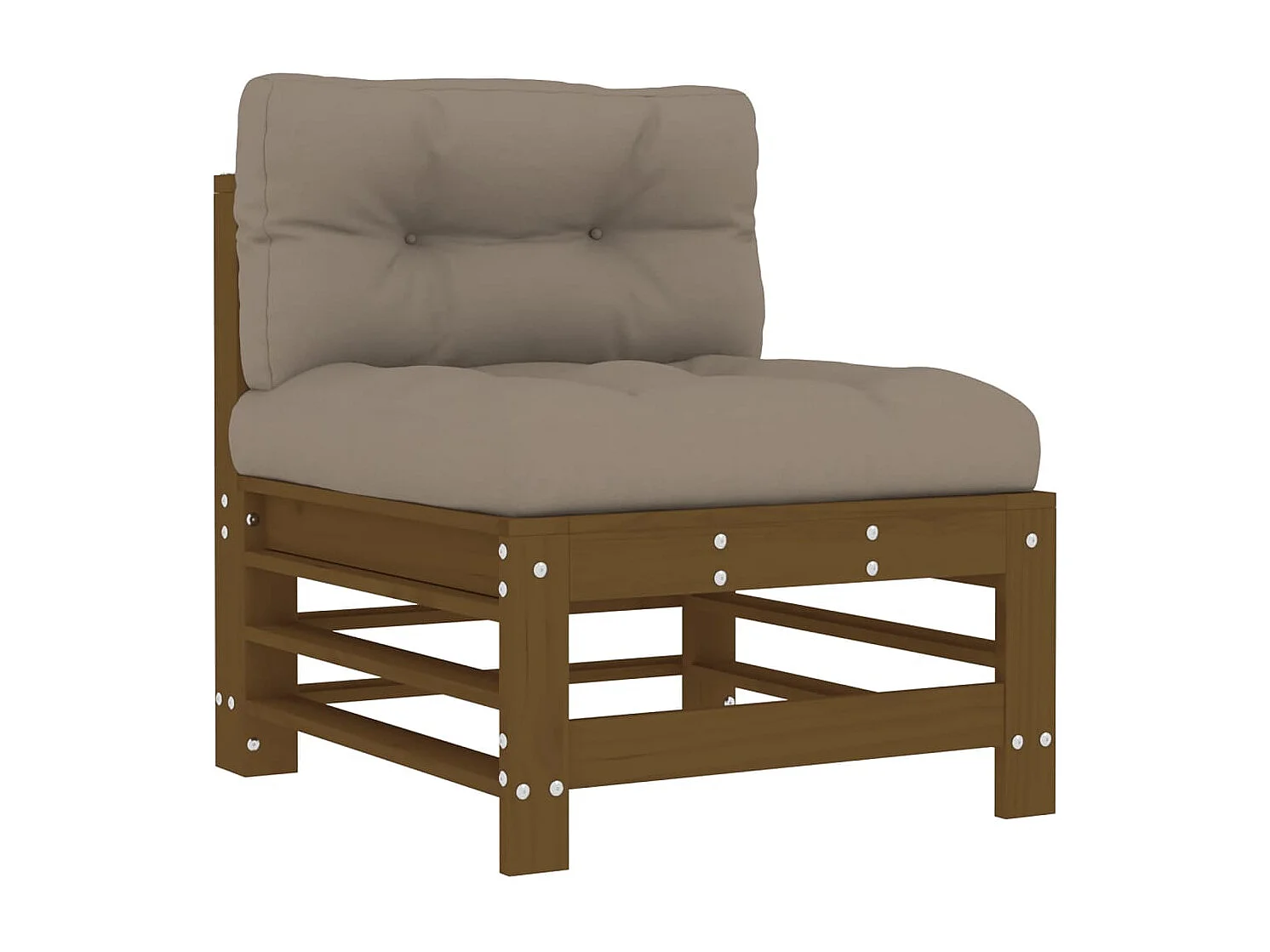 Mittelsofas mit Kissen 2 Stk. Honigbraun Massivholz Kiefer