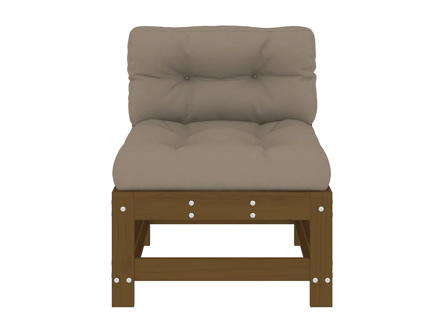 Mittelsofas mit Kissen 2 Stk. Honigbraun Massivholz Kiefer