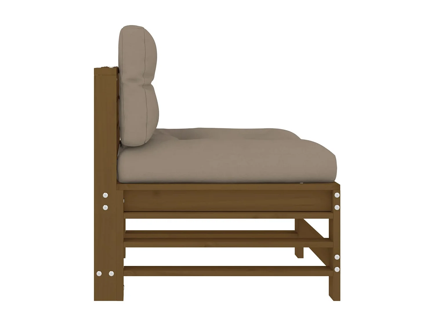 Mittelsofas mit Kissen 2 Stk. Honigbraun Massivholz Kiefer