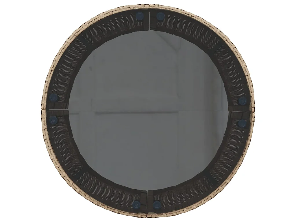 Sofá de jardim com mesa e almofadões semicircular vime PE bege