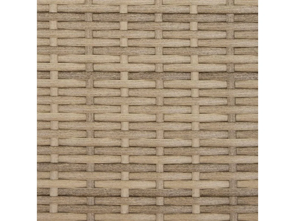Outdoor-Sofa 3-Sitzer mit Dach und Hockern Beige Poly Rattan