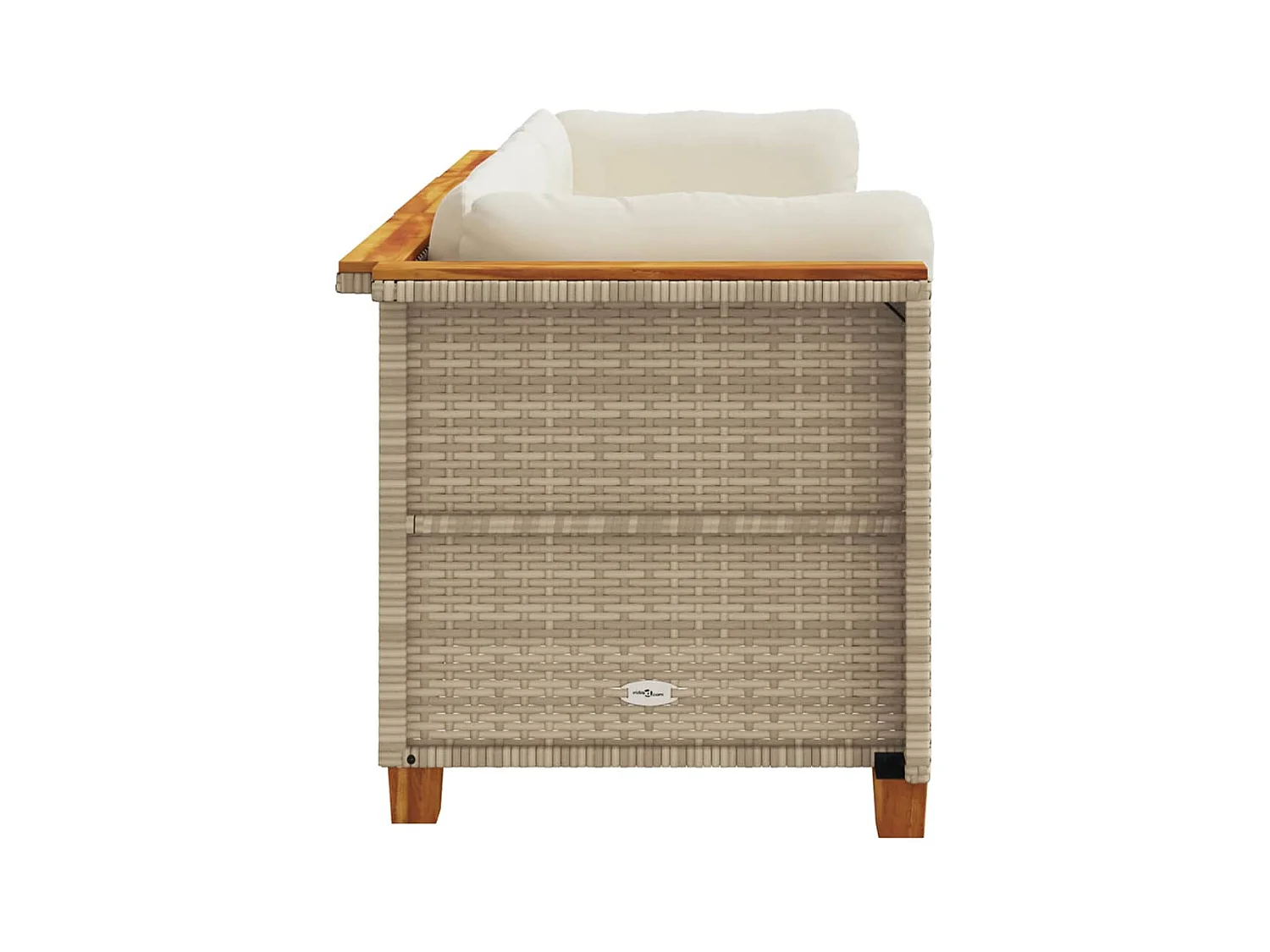 Sofá de jardín de 3 plazas con cojines ratán sintético beige