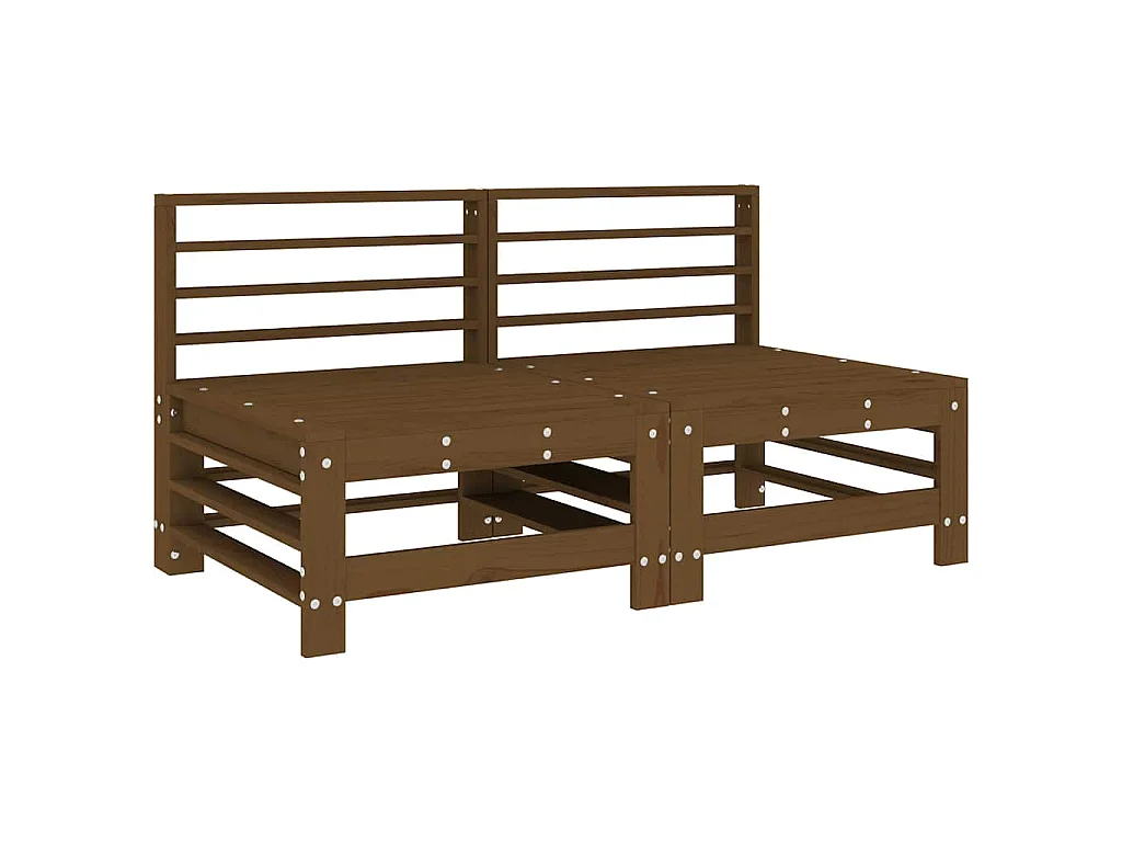 Garten-Mittelsofas 2 Stk. Honigbraun Massivholz Kiefer