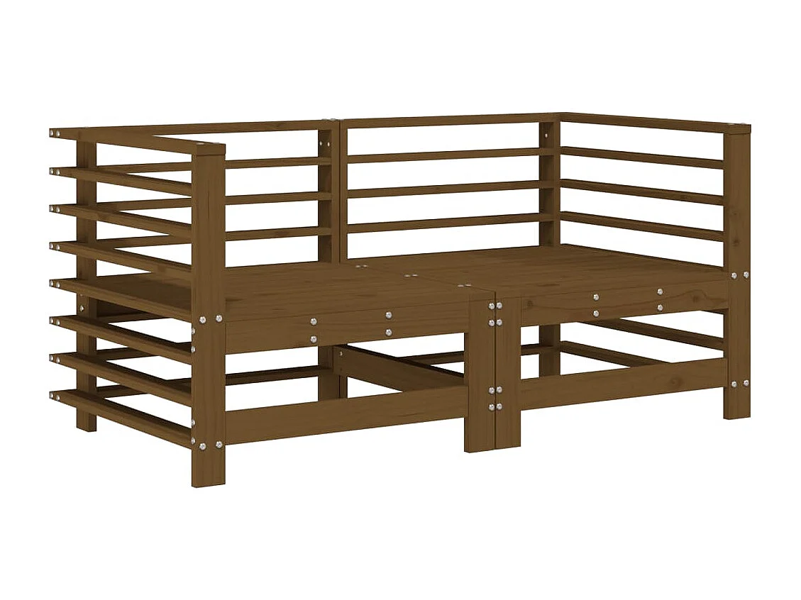 Tuinhoekbanken 2 st massief grenenhout honingbruin