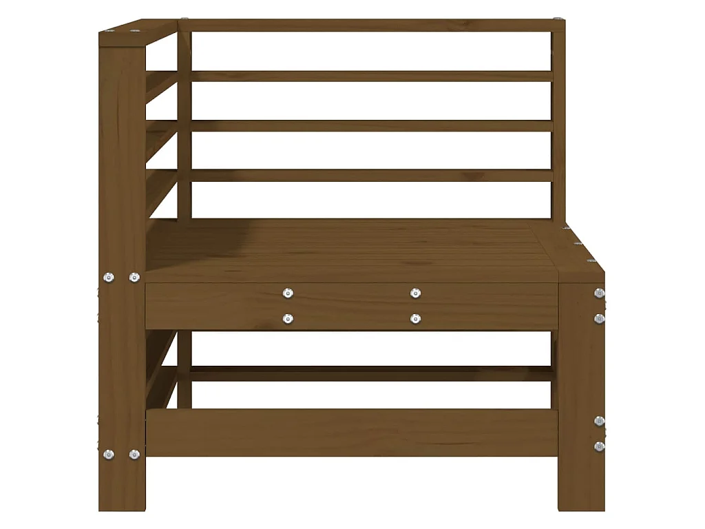 Garten-Ecksofas 2 Stk. Honigbraun Massivholz Kiefer