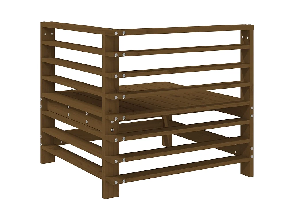 Garten-Ecksofas 2 Stk. Honigbraun Massivholz Kiefer