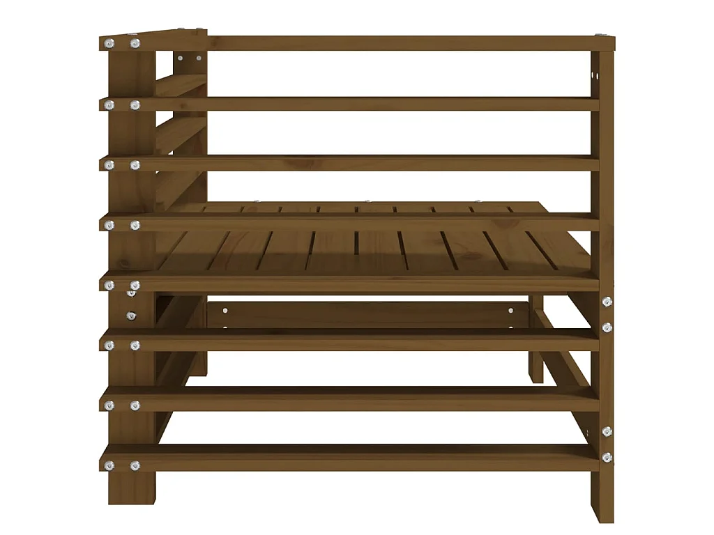 Garten-Ecksofas 2 Stk. Honigbraun Massivholz Kiefer
