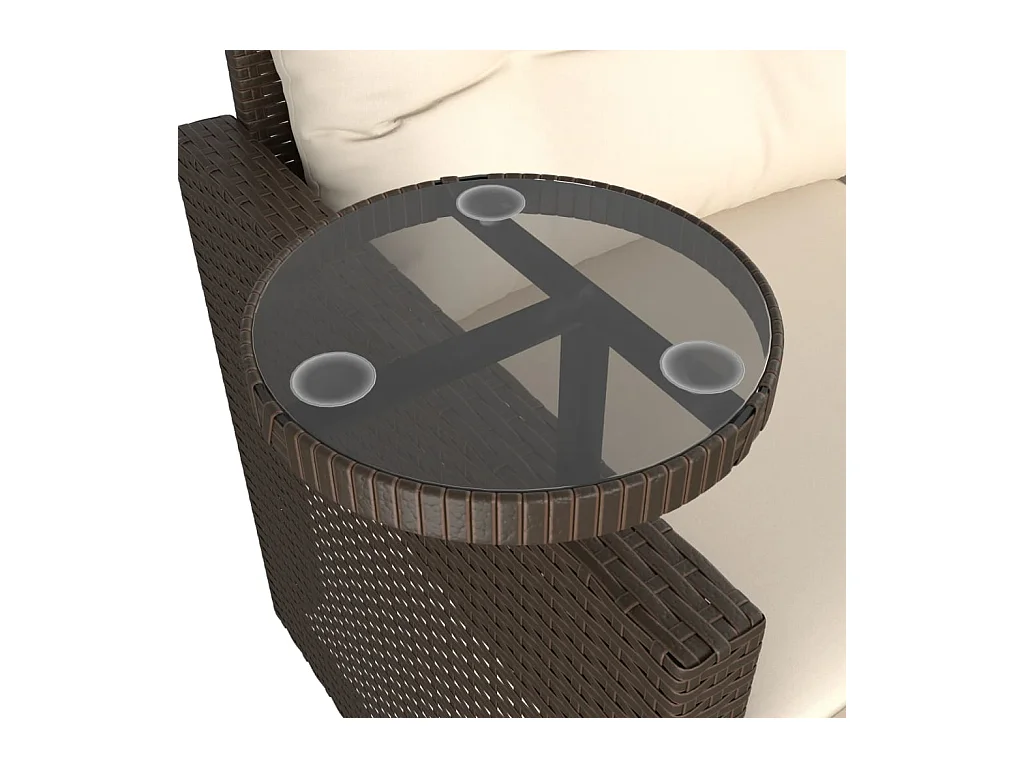 Salon de jardin avec coussins 3 pcs marron résine tressée
