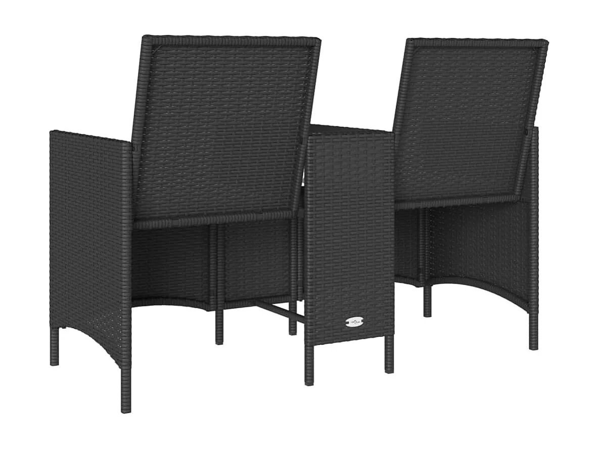 Canapé de jardin 2 places avec table et coussins résine tressée