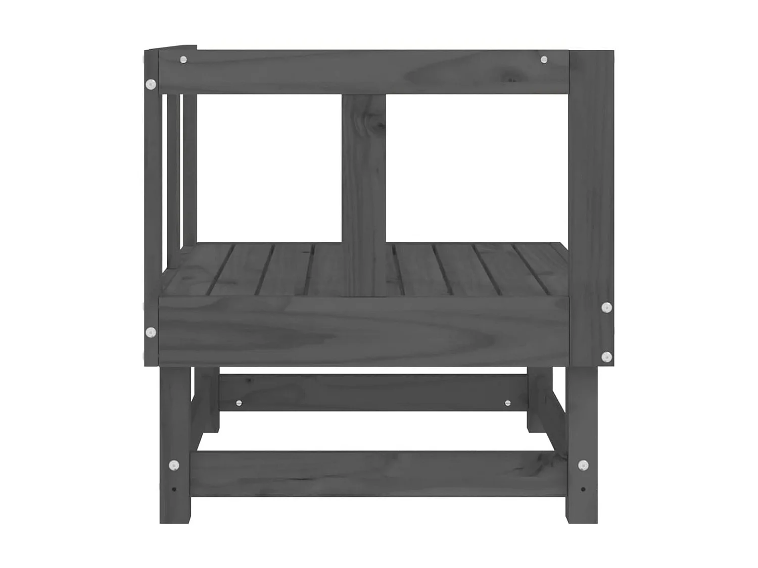 Canapés d'angle de jardin 2 pcs gris bois de pin massif