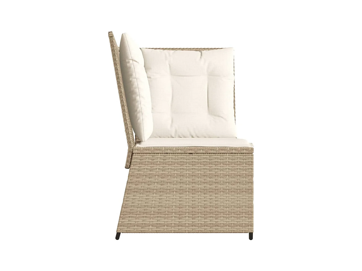Canapé d'angle de jardin avec coussins beige résine tressée