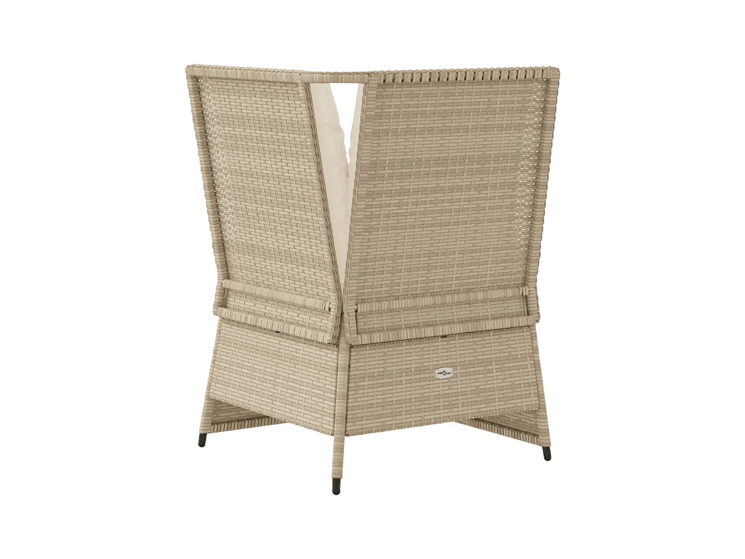 Canapé d'angle de jardin avec coussins beige résine tressée