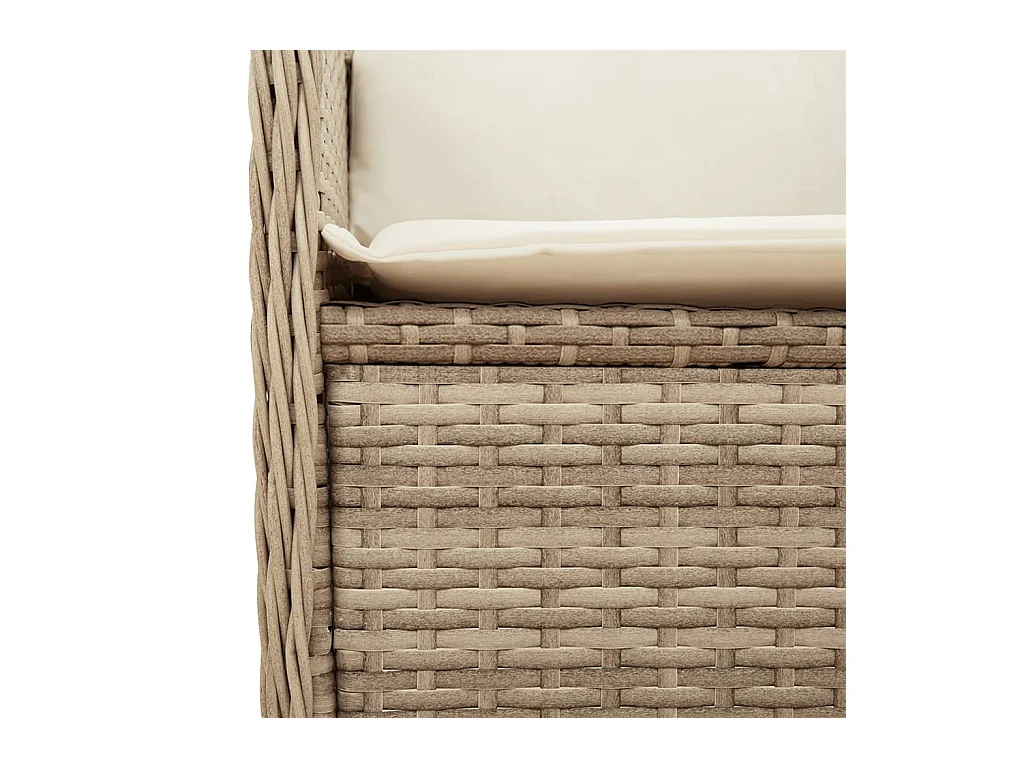 Canapé d'angle de jardin avec coussins beige résine tressée