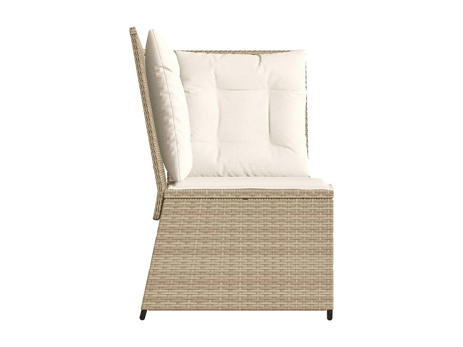 Canapé d'angle de jardin avec coussins beige résine tressée