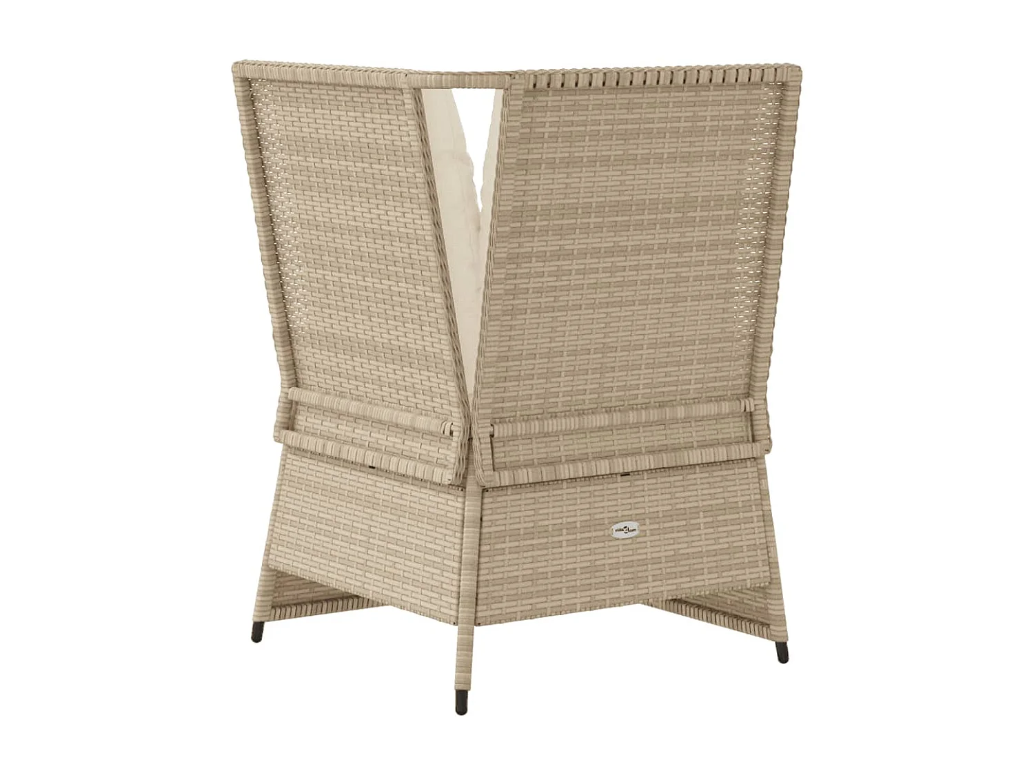 Canapé d'angle de jardin avec coussins beige résine tressée