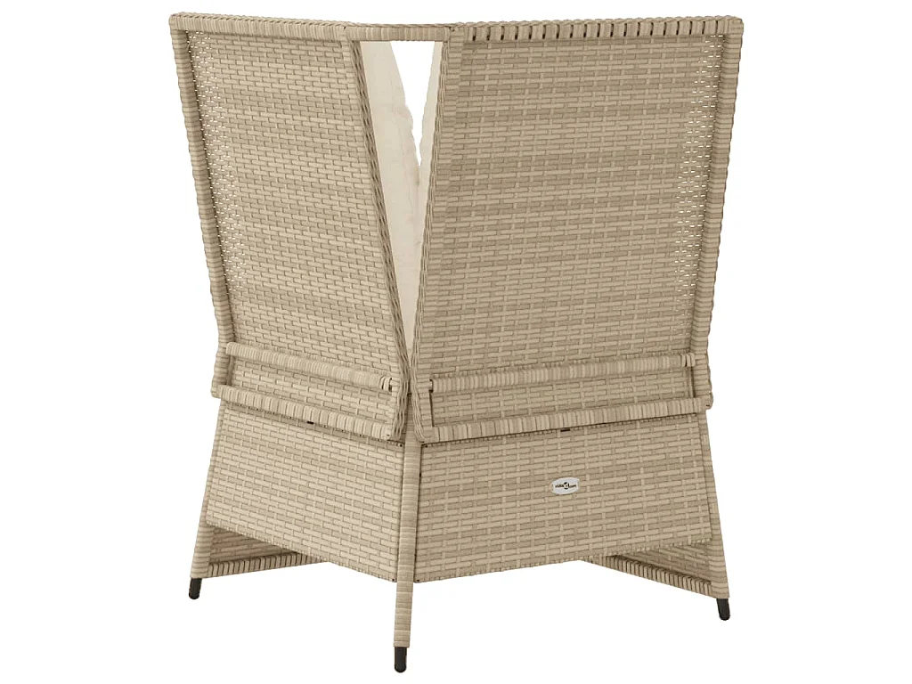 Canapé d'angle de jardin avec coussins beige résine tressée