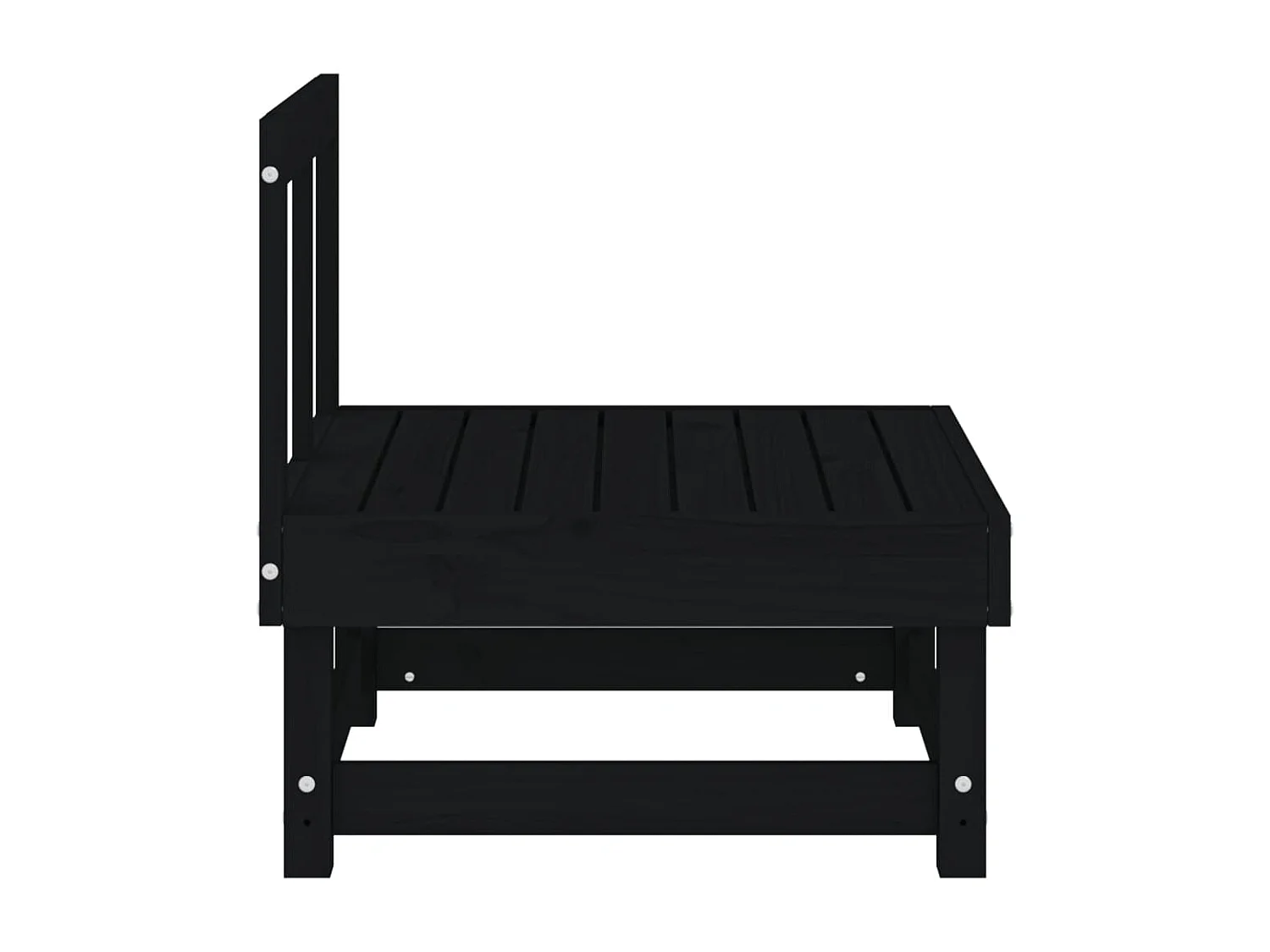 Canapés centraux de jardin 2 pcs noir bois de pin massif