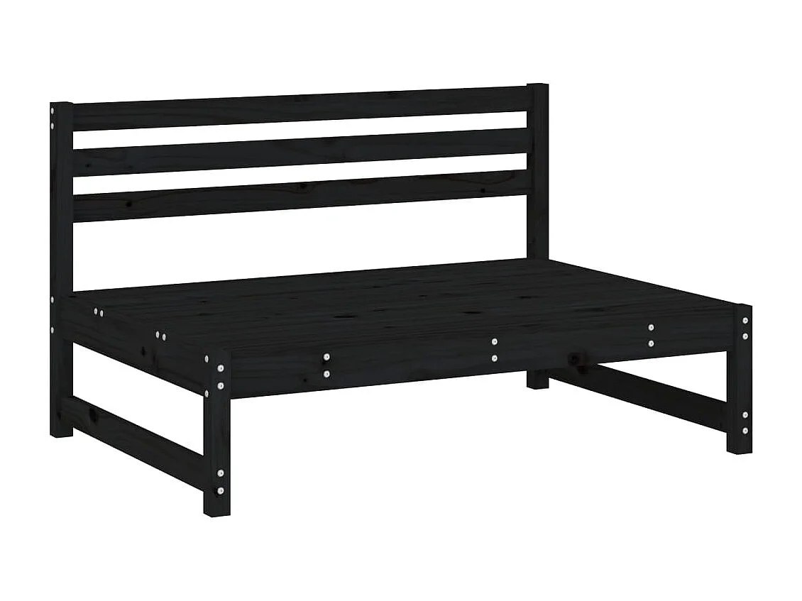 Sofá de centro para jardim 120x80 cm pinho maciço preto